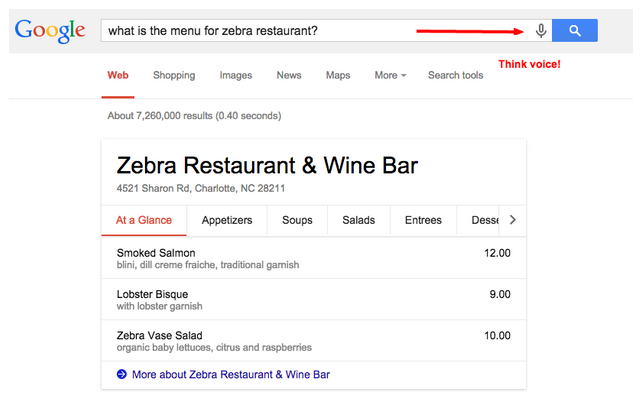 What is the menu for Zebra Restaurant?