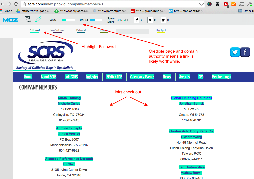 on page link analysis