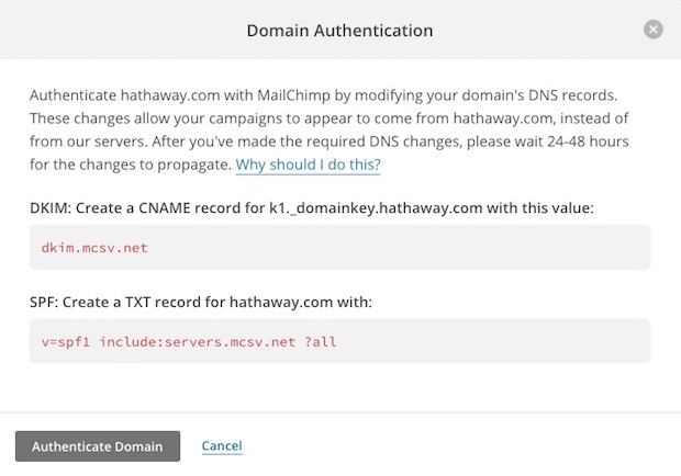 MailChimp-Domain-Authenticate